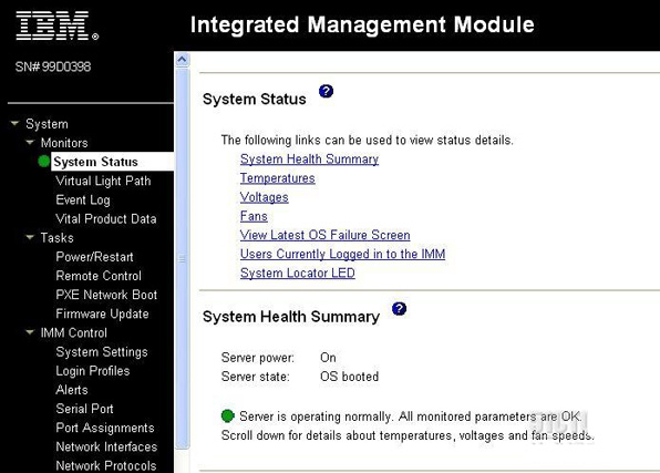 进入Integrated Management Module菜单